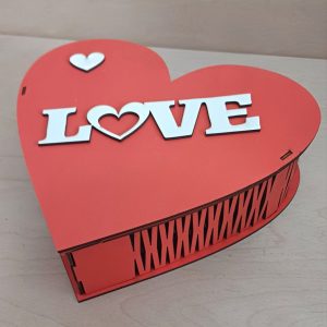 Подарункова коробка червона серце Love