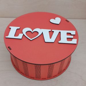 Подарункова коробка кругла червона Love